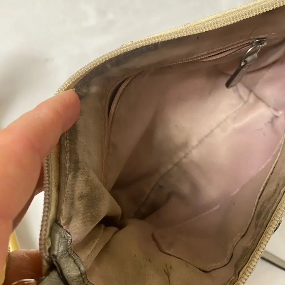 Coach Ashley cream leather crossbody purse